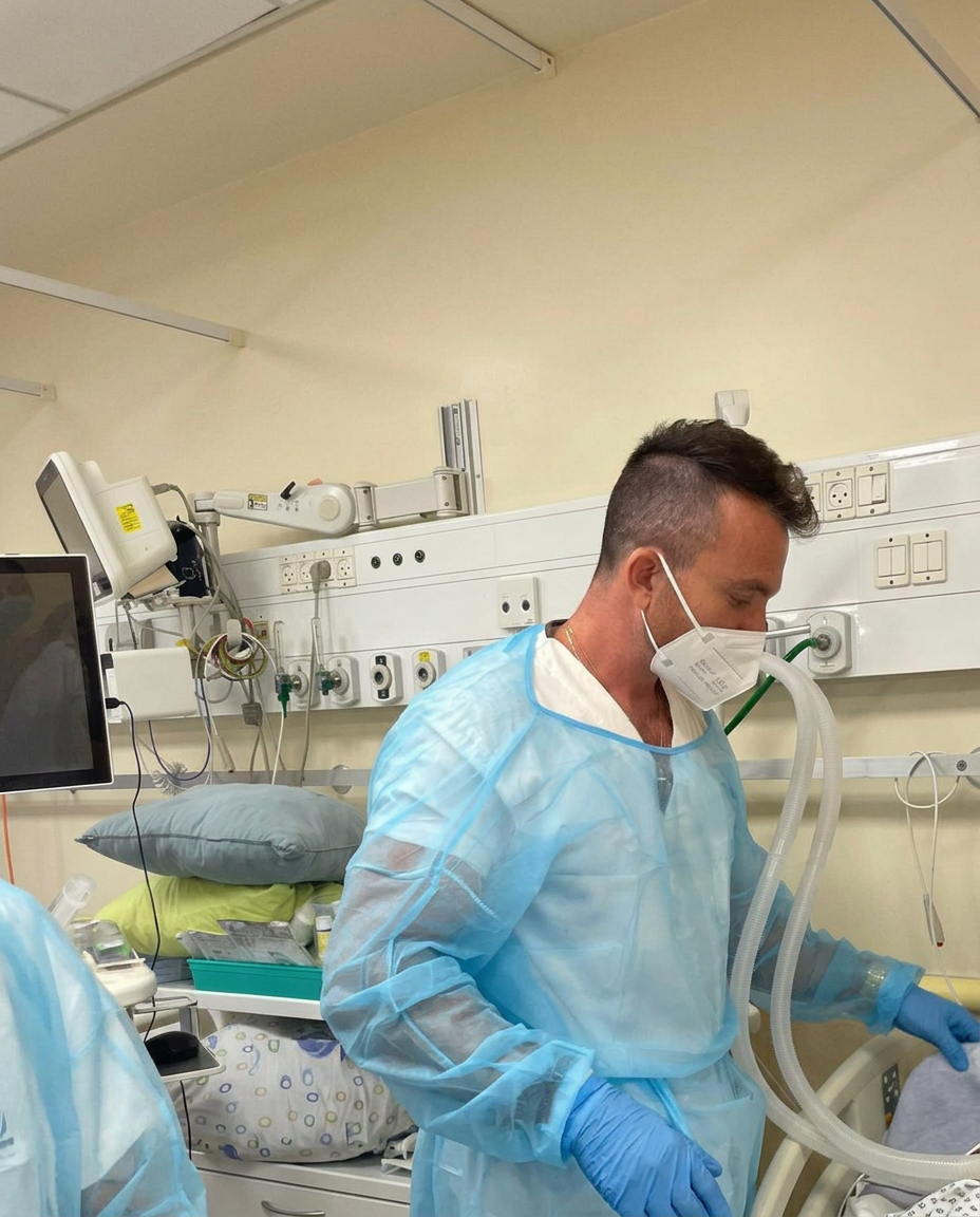 סיימון ניגל בעבודה קלינית ביחידה לטיפול נמרץ